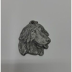 Vintage 1982 Rawcliffe Pewter Key Chain I Love My Afghan Hound